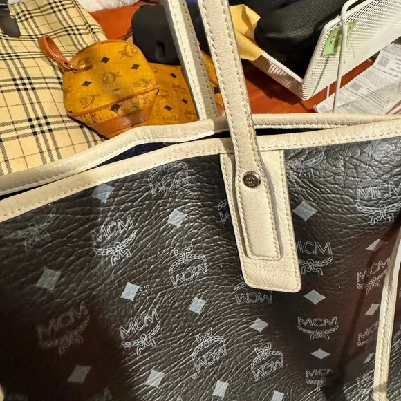 MCM Black and Gray Women's Tote Neverfull Bag